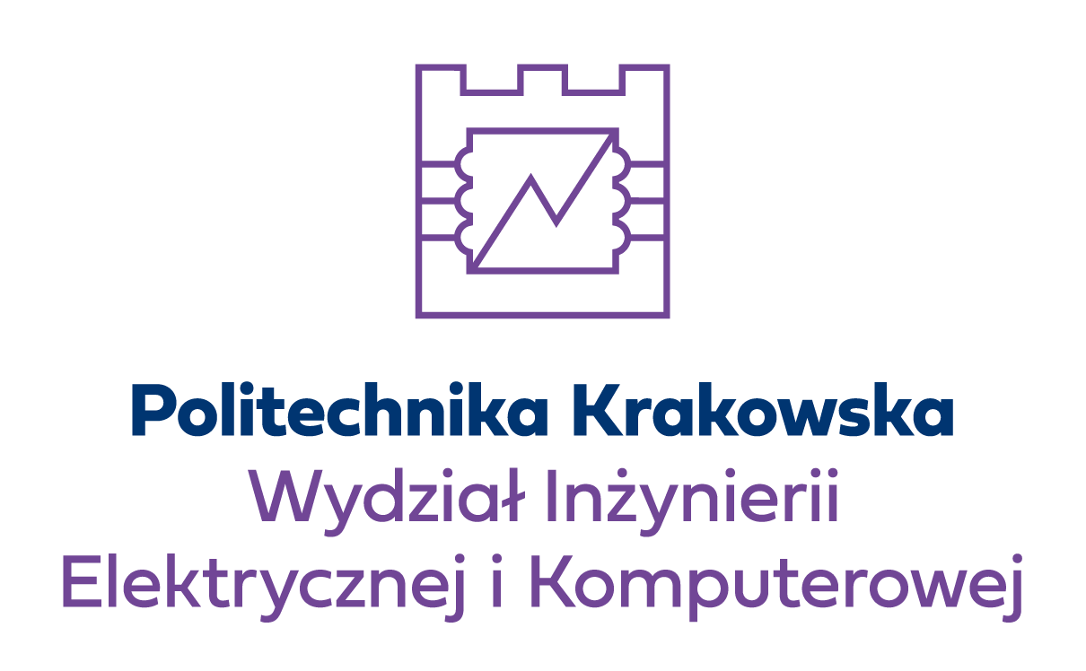 symetryczne logo Wydziału Elektrycznej i Komputerowej do stosowania samodzielnie lub z sygnetem Politechniki Krakowskiej